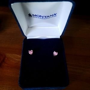 Montana Silversmiths pink heart earrings